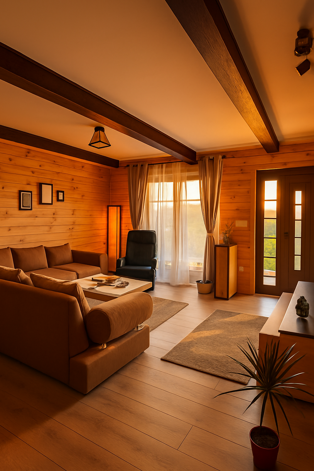 Dnevna soba brvnare Biserna dolina LUX Uvac